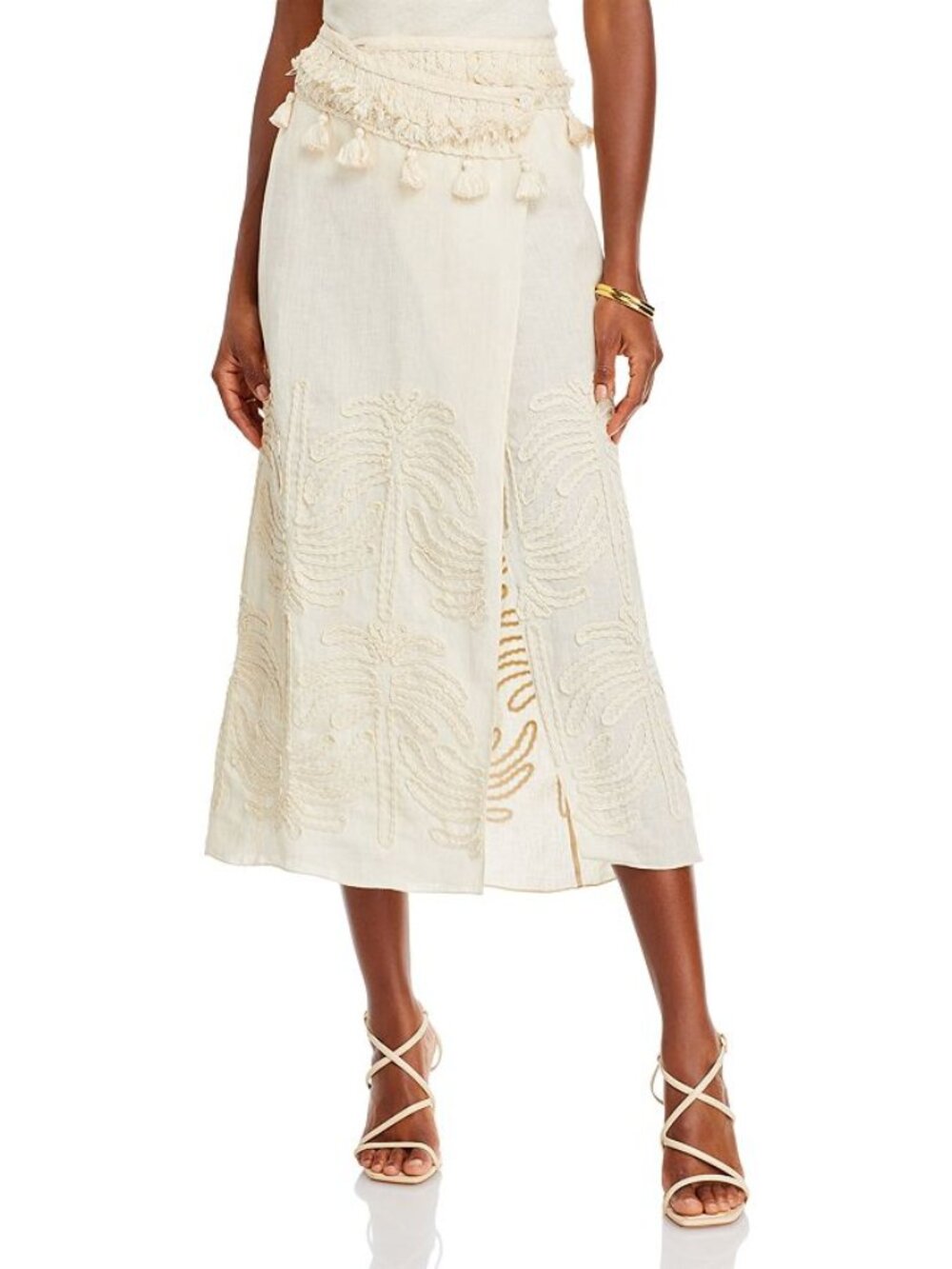 Johanna Ortiz Tansania Sun Embroidered Midi Wrap Skirt US 2